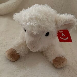 Cuddly White and Tan Lamb Plush